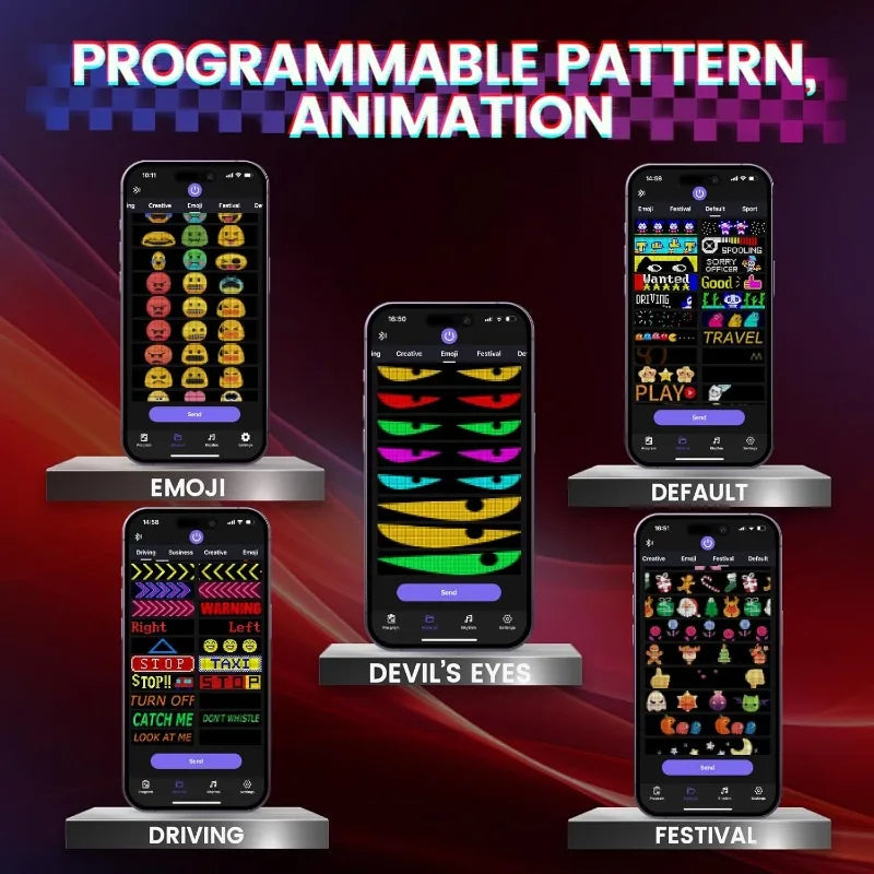 LED Matrix Pixel Panel, Scrolling LED Sign APP USB 5V Flexible Addressable RGB Pattern Graffiti Scrolling Text Animation Display Vue