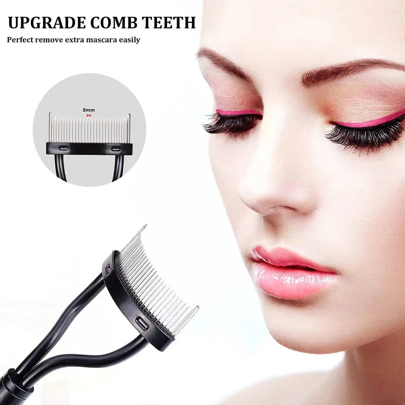 Eyelash Separator Metal Teeth Straight Eyelash Curler Beauty Makeup Stainless Eyelash Brush Comb Mascara Curl Makeup Tool Vue