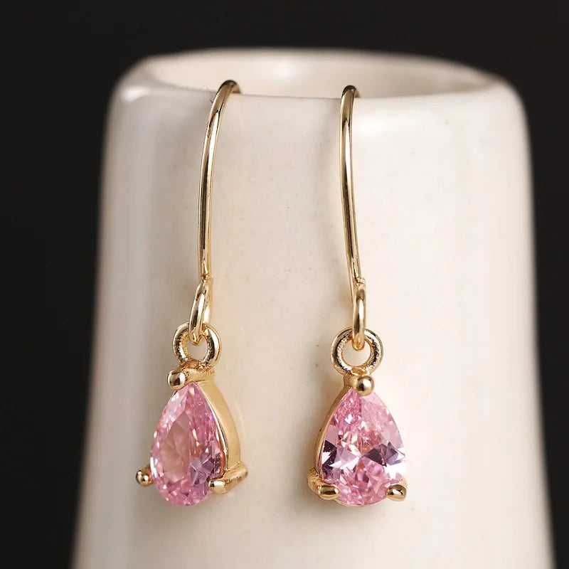 Huitan Dainty CZ Drop Earrings – Women's Fashion Jewelry Drop Earrings Vue