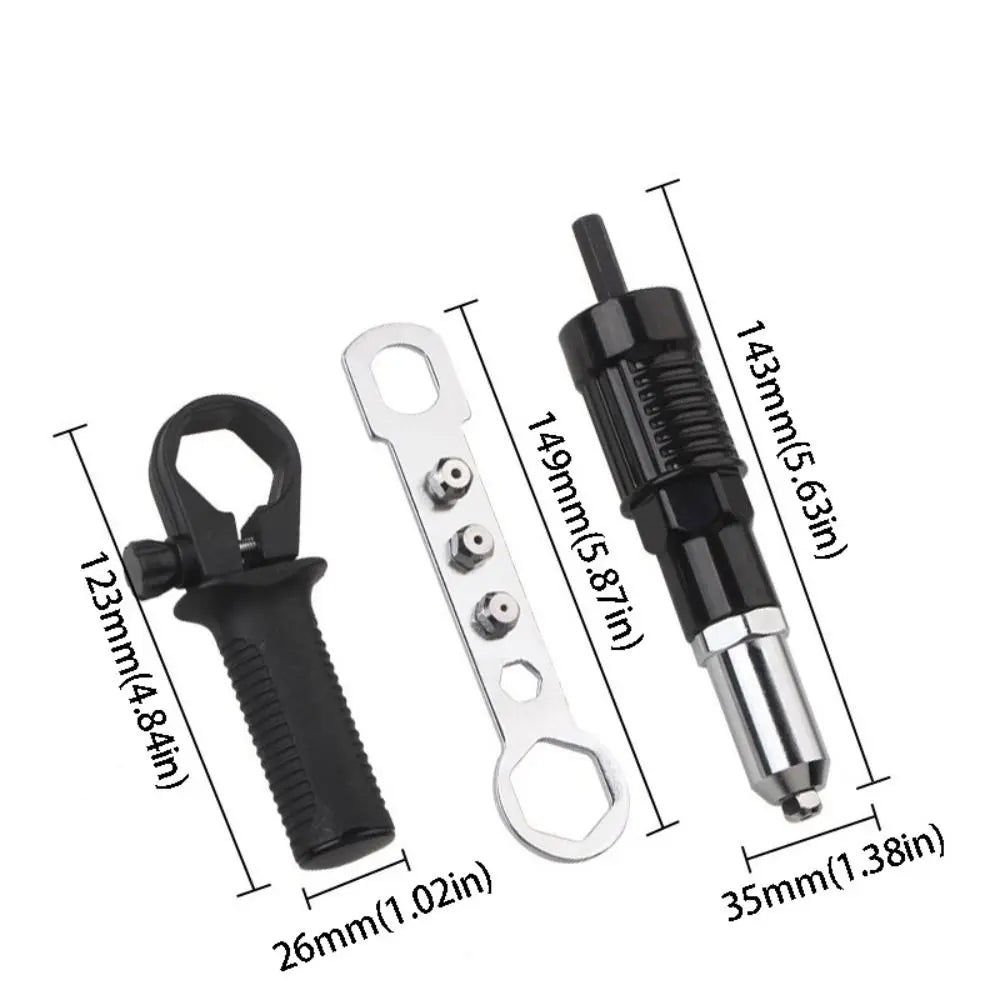 Professional Grade Electric Rivet Nut Cordless Design Electric Powered Cordless Riveting Insert Nut Tool Drill Adapter Vue