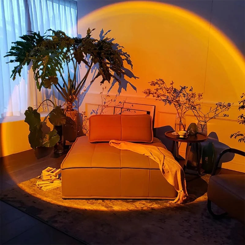 USB Sunset Lamp, Warm Ambiance Light Projector with Romantic Glow, Aesthetic Mood Lighting for Bedroom Living Room Home Decor Vue
