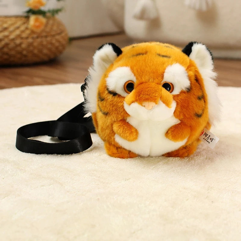 Plush Tiger Head Crossbody Phone Bag Cute Coin Purse Soft Shoulder Pouch Kids And Teens Cozy Daily Gift For Birthday Christmas Vue