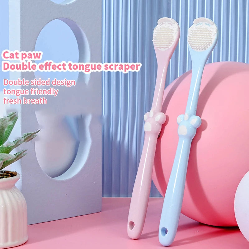 Cat Paw Tongue Coating Tongue Brush Cleaning The Surface Of Tongue Oral Cleaning Brushes Cleaner Fresh Breath Health Vue Color Random