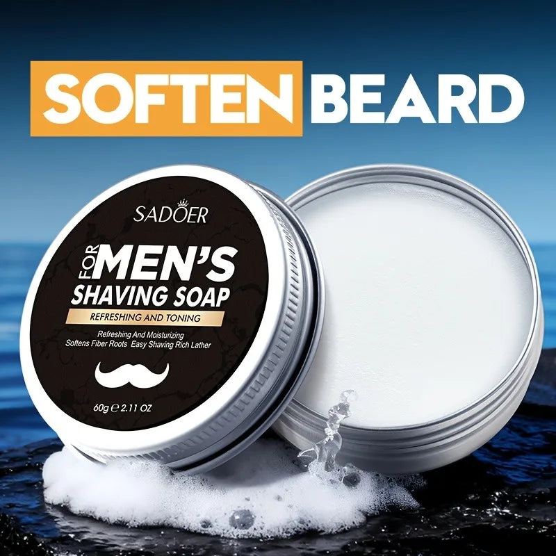 Men's Shaving Soap, Containing Mint Extract and Olive Fruit Oil. The Foam Is Thick and Fine, Making It Easy to Soften the Base of the Beard, Reducing Resistance during Shaving, and Making the Shave Smoother and Sharper. Vue