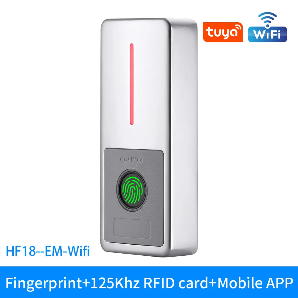 Support Tuya APP Smart IP67 Waterproof Access Control All-in-one Machine RFID Card Reader 125KHz/13.56MHz WiFi Remote Door Open Vue HF18-EM-WiFi