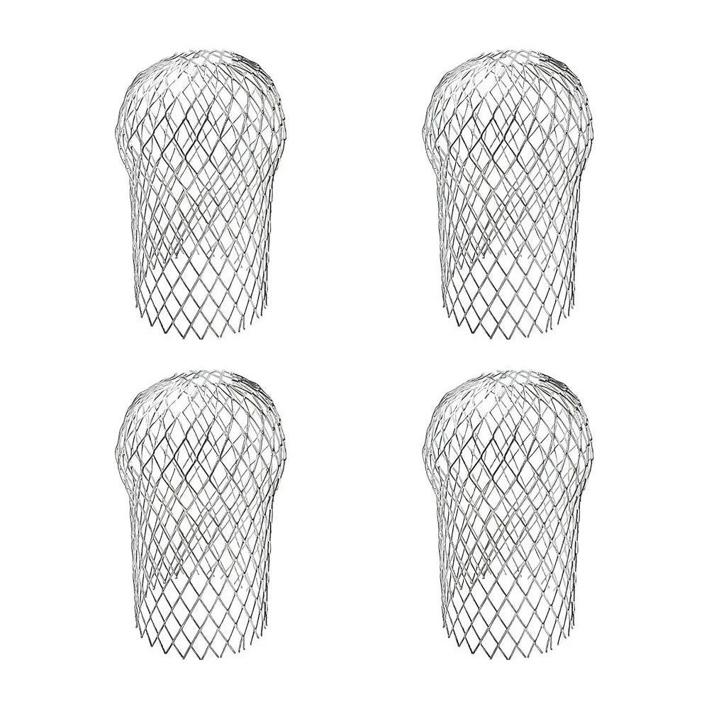 4pcs Expand Aluminum Gutter Filter Mesh Silver Floor Drain Filter Rustproof Foldable Screen Eaves Roof Drainage Pipe Vue 4pcs