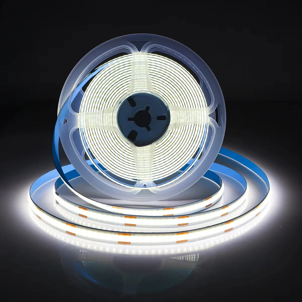USB LED Strip Lights Touch Switch Dimmer COB LED Flexible Strip Waterproof For DIY TV Mirror Backlight Kitchen Room Lighting Vue Cold White 1m