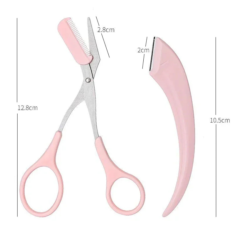 1/2/3Pcs Trimming Razor For Women Knife Eyebrow Face Eyebrow Eyebrow Scissors With Comb Brow Trimmer Scraper Vue