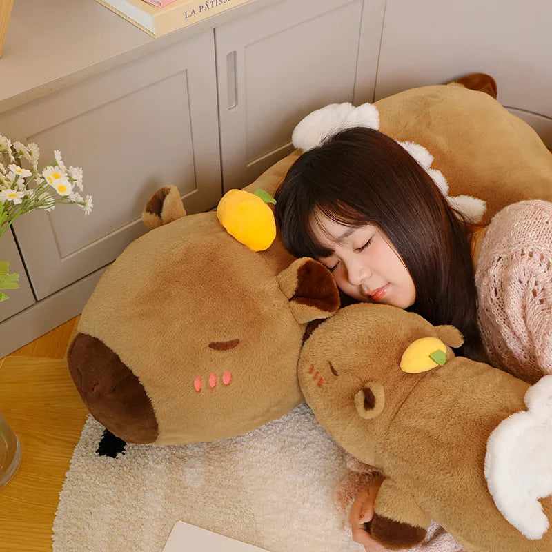 60/80/100cm Large Long Cute Creative Capybara Plush Toys Soft Stuffed Animal Baby Sleeping Hug Pillow Sofa Cushion for Kids Gift Vue