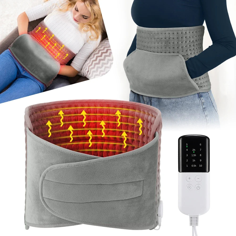 Electric Heating Waist Belt Portable Thermal Pad Adjustable Temperature Lumbar Belt Warming Abdomen Back Hand Warmer Office Home Vue