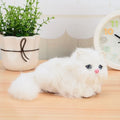 Cute Cozy Fluffy Plush Cat Ornaments Long Hair Soft Simulation Cat Doll Cartoon Desktop Decoration Home Decor Vue Style C