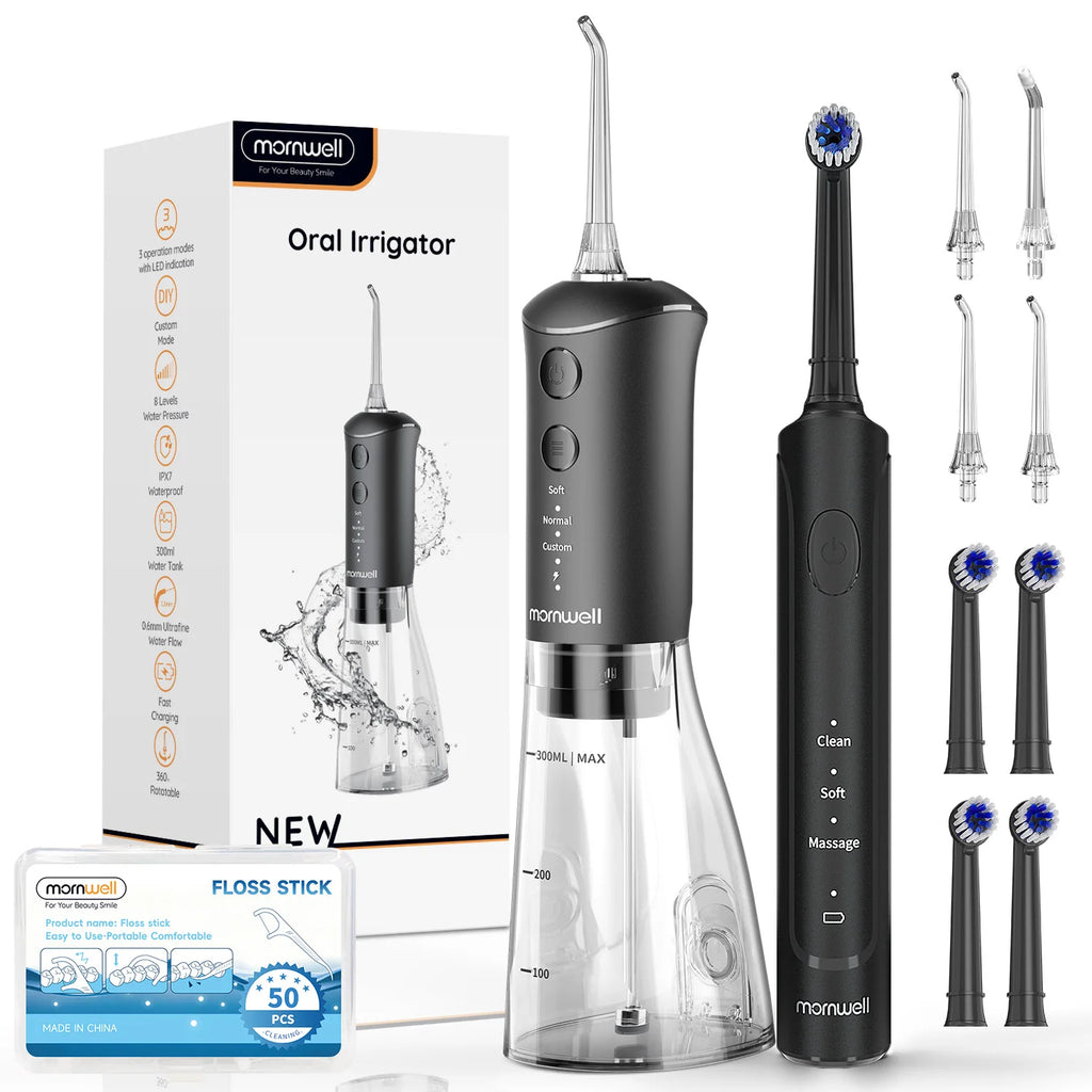 3-Mode Water Flosser & 8800rpm/min Sonic Electric Toothbrush | Premium Oral Clean Set with Enhanced Cleaning Modes, Larger Tank Vue Set 1 Russian Federation