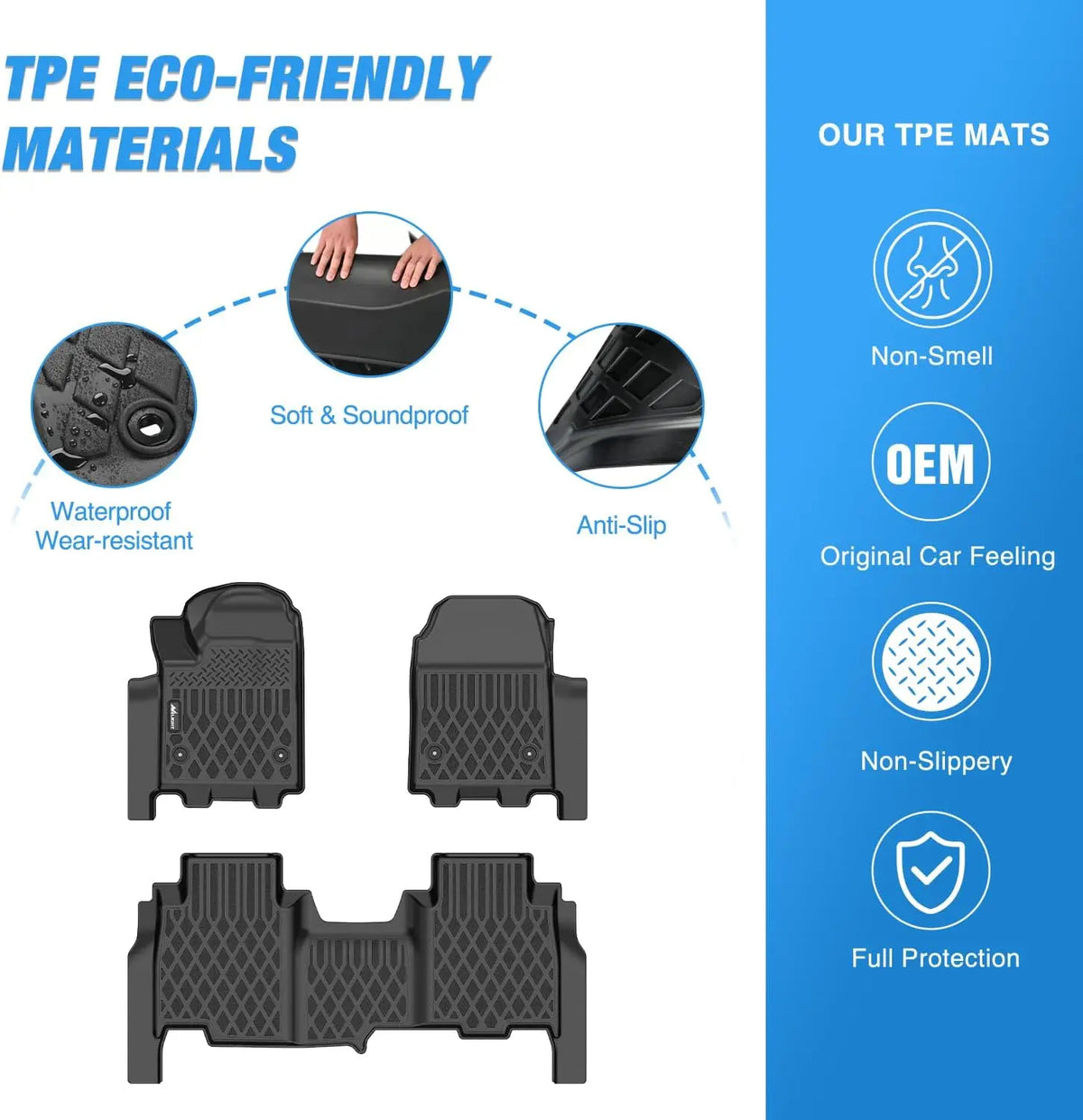 Nilight Floor Mats for Chevy Chevrolet Silverado EV RST Only 2024 2025 2026 (Not Fit WT/LT) All Weather Custom Fit Heavy Duty Floor Liners Vue
