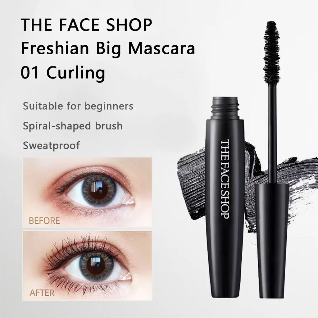 THE FACE SHOP Freshian Big Mascara,Lightweight Formula,Luxury Makeup,Long-Wearing,Curl-Locking,Smudge-Proof,Korean Cosmetic Vue 01 Curling