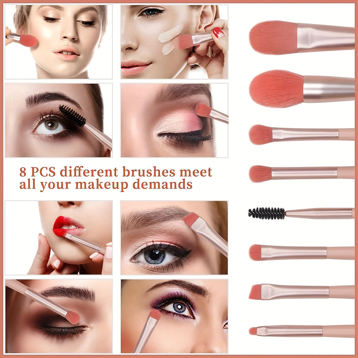 8-20Pcs Makeup Brush Set Portable Eyeshadow Foundation Blush Makeup Brush Kit Cosmetic Concealer Makeup Brushes Mini Beauty Tool Vue