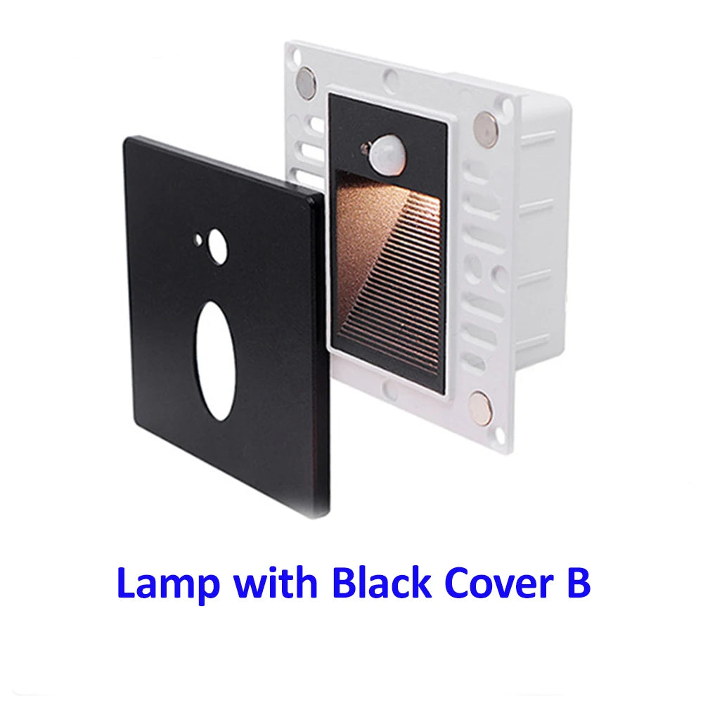 SANDIY LED Recessed Stair Light Motion Sensor IP65 Outdoor LED Step Wall Light Vue Lamp n BLK Cover B China Mainland 3000k|3W