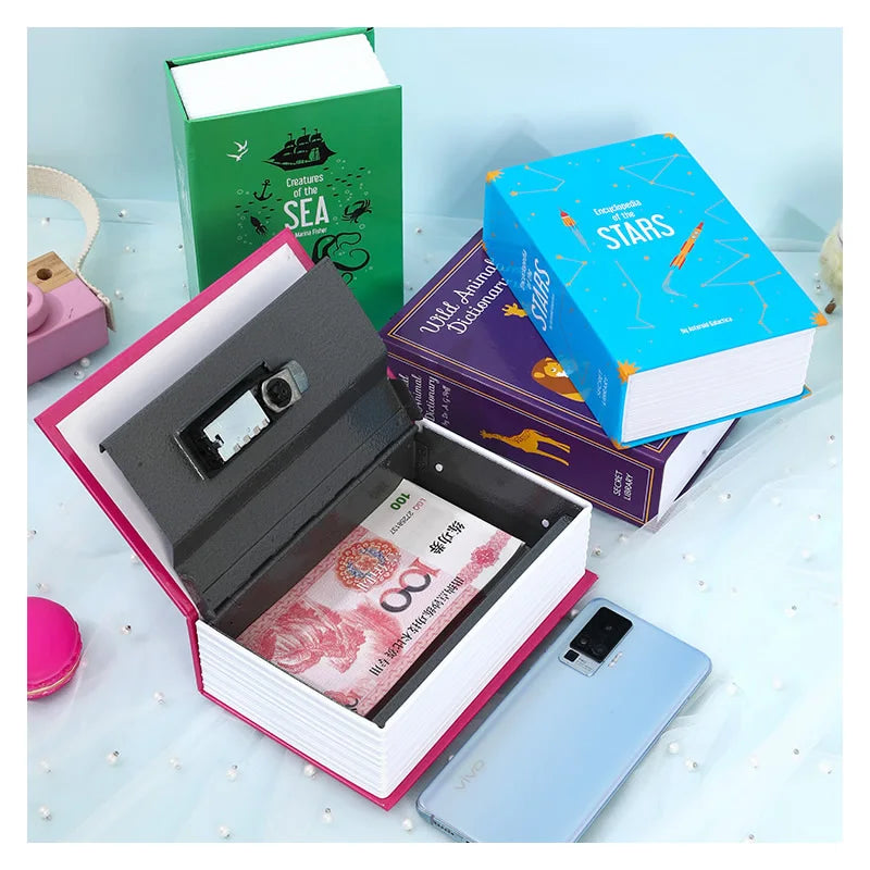 Size S Password Hidden Book Safe Stash Box Combination Lock Diversion Safe Security Home Office Car Travel Money Phone Safes Vue