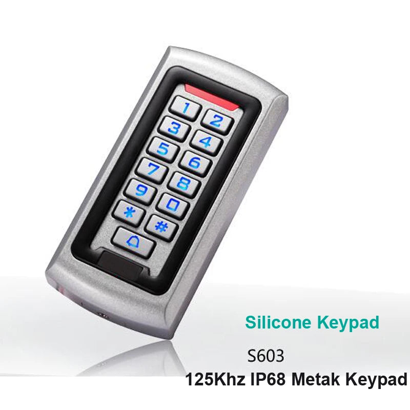 Backlight Metal Keypad Wiegand RFID Card Reader 125khz Access Control System Proximity Card Standalone 2000 User Door Lock Vue