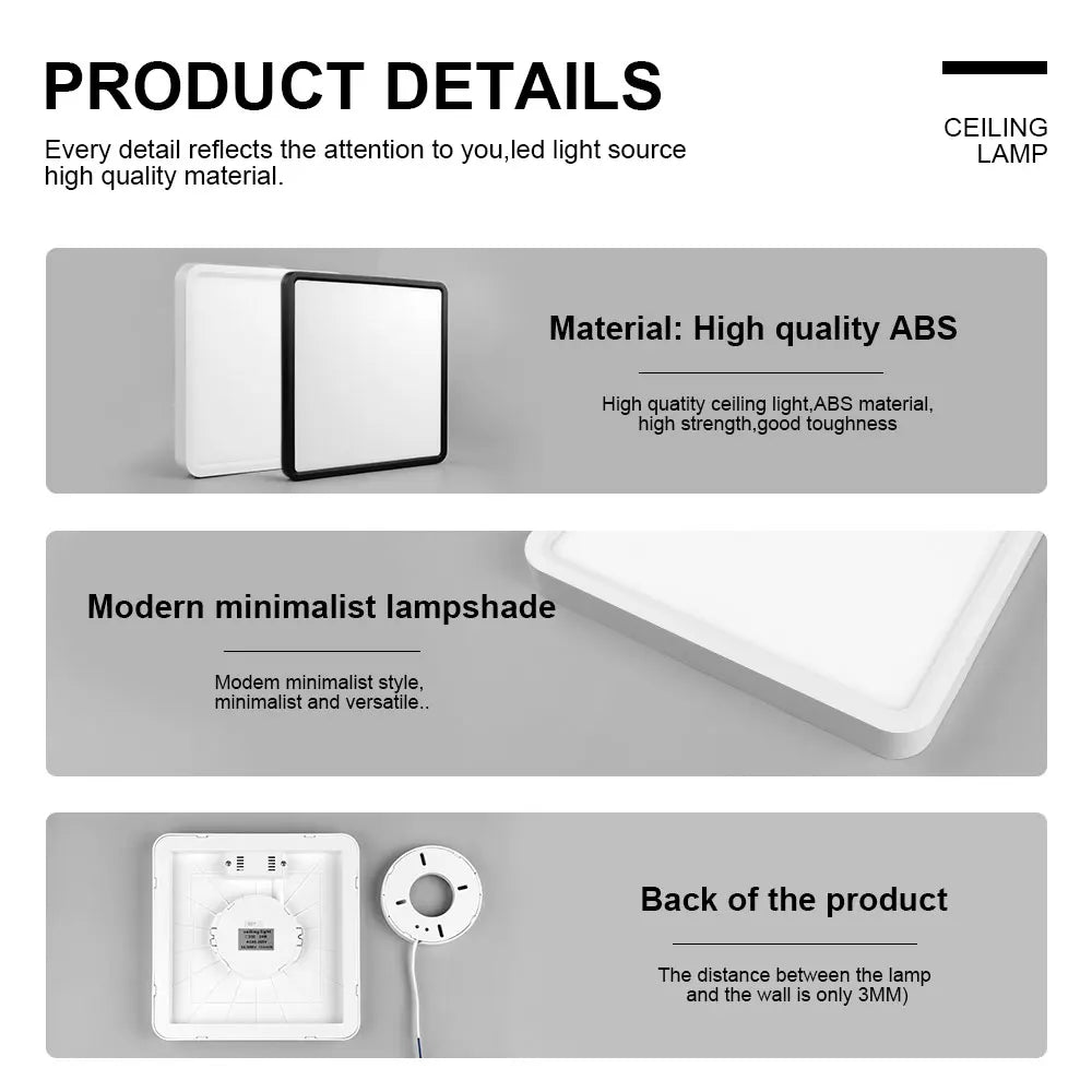 Modern LED Ceiling Light Ultrathin Decorative Light Bedroom Dining Room Living Room Indoor Home Light Waterproof Dustproof Vue