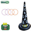 1-10Sets Halloween Inflatable Cone Toss Ring Game PVC Witch Hat Target for Carnival Party Adults Outdoor Interactive Fun Vue White 1Set