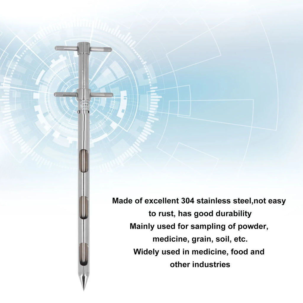 Soil Sampler Probe Soil Probe 0.54m 304 Stainless Steel Rotation Handle Pointed Design Soil Sampler Probe with Scale Vue Default Title