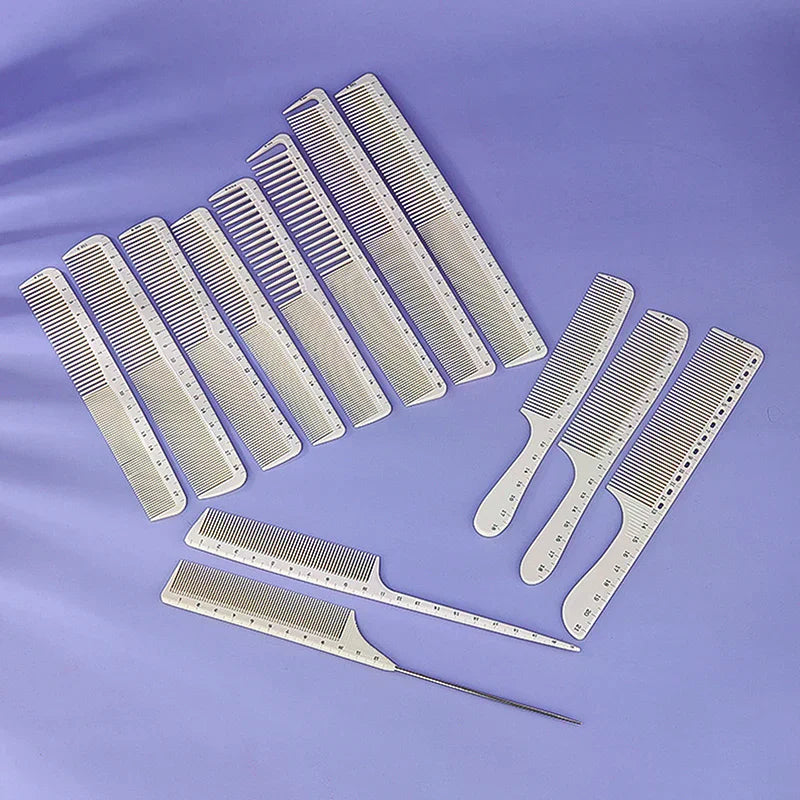 Scale Marked Professional Barber Comb Laser Ruler Hair Cutting Styling Tool Salon Hairdressing Plastic Modeling Brush Supplies Vue