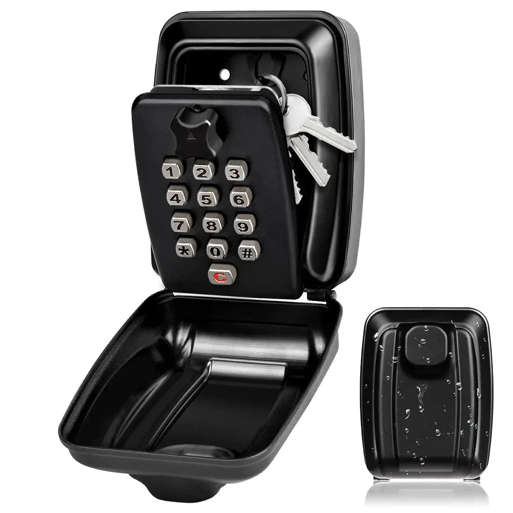 Portable Hook Car Wall-Mount Key Combination Box 12 Digits Code Waterproof Anti-theft Metal Key Storage For Home Garage Office Vue
