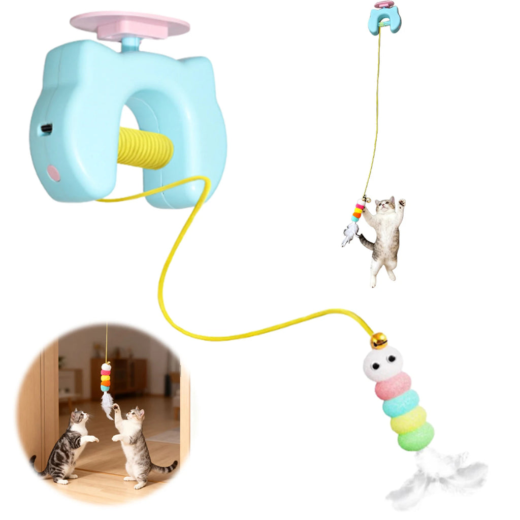 Automatic Hanging Swing Feather Cat Toy – USB Rechargeable Interactive Cat Toy Vue