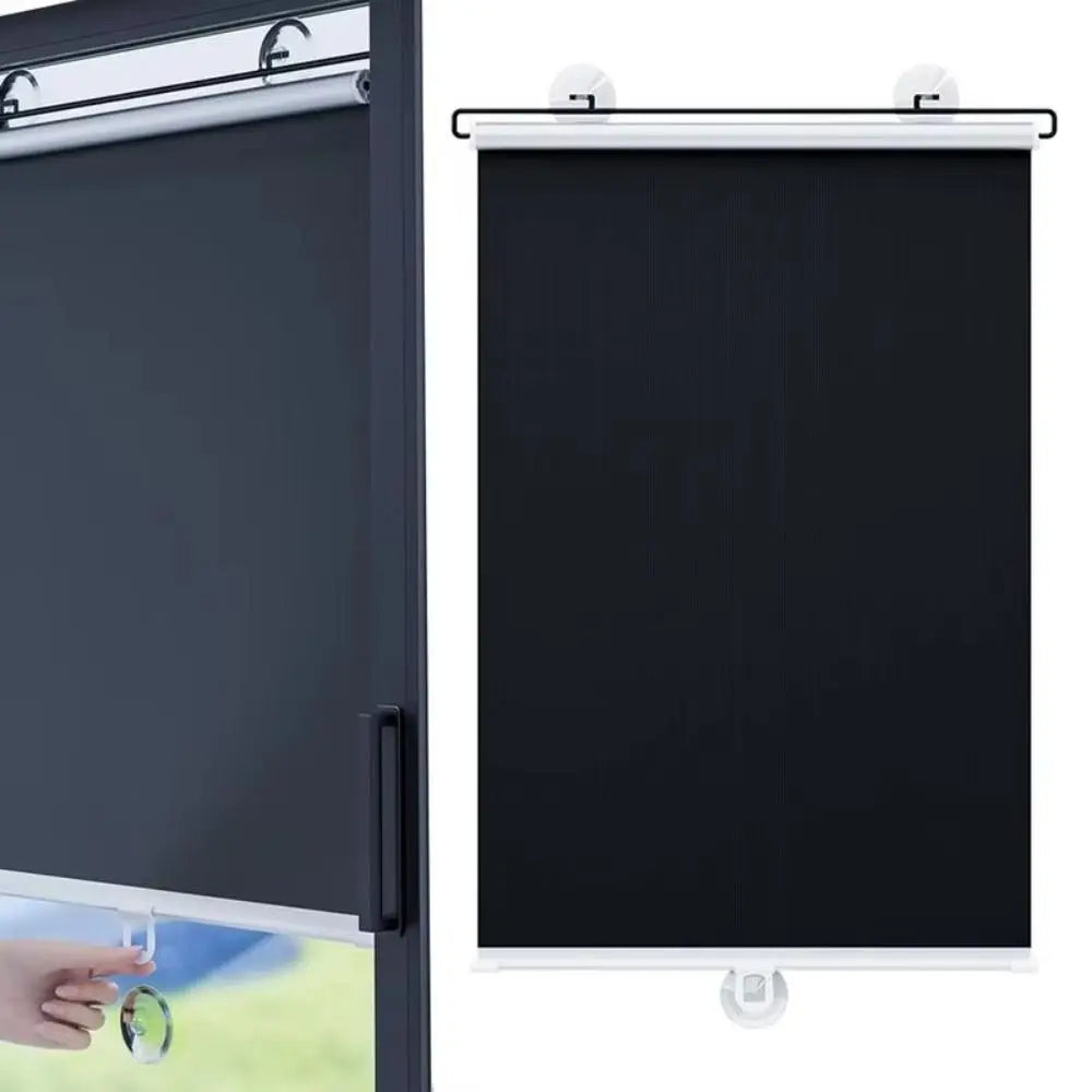 Curtains Retractable Roller Blinds Suction Cup Portable Shades Black Vue