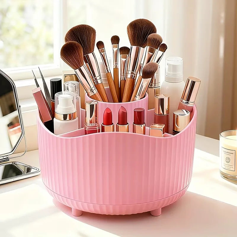 360° Rotating Makeup Organizer Multi-Functional Holder for Brushes, Lipsticks, Skin Care Products, and Stationery - Durable Vue ZY-PK