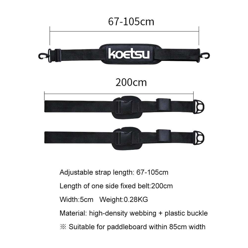 Professional SUP Paddle Board Carry Strap Adjustable Kayak Shoulder Sling Surfboard Carrying Belt High Density Webbing Vue