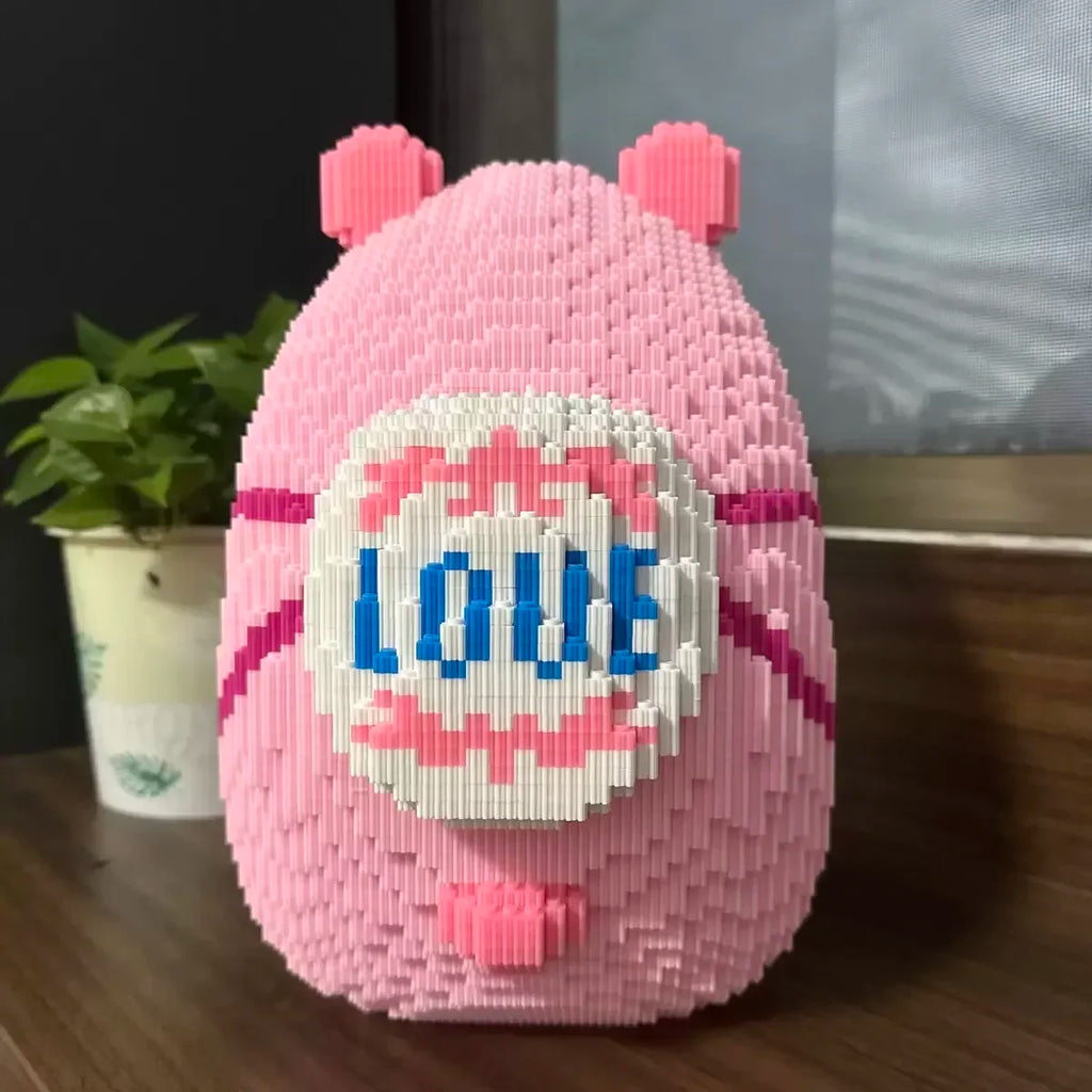 32cm Giant Pink Capybara Children's Building Block Toy 3D Model Desktop Ornament Girl Birthday Gift Vue