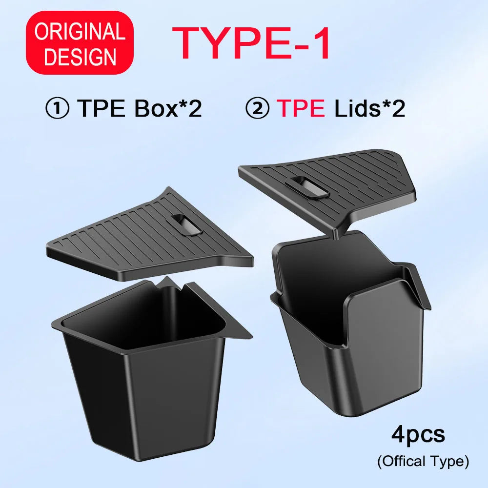 For Tesla Model Y Juniper Trunk Organizer Side Storage Box Boot Organizer Flocked TPE Mat Anti-dirty 2025 Car Travel Accessories Vue TYPE 1 (Offical)
