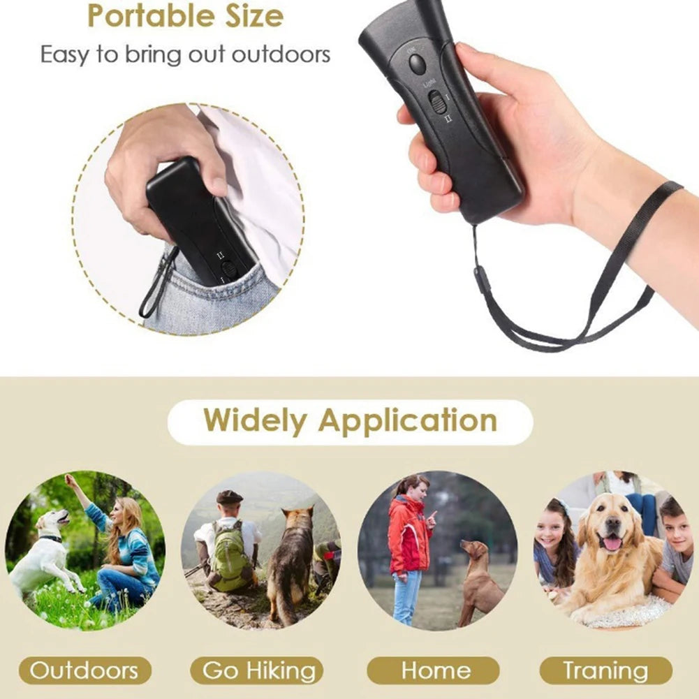 Ultrasonic Dog Bark Deterrent Device with LED Light Ultrasonic Dog Deterrent Vue
