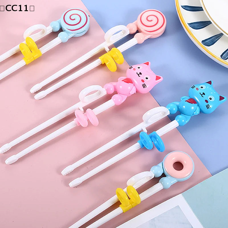 Home Party Cartoon Animal Head Chopsticks Plastic Environmentally Friendly Children Eating Training Baby Learn Chopsticks〔CC11〕 Vue