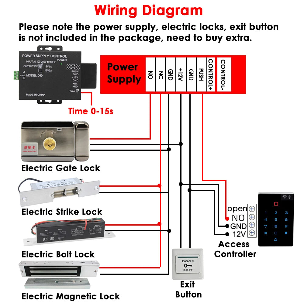 Waterproof WiFi Backlight Touch 125khz RFID Card Access Control Keypad WG26 Output Alarm Management Card Support Tuya App Vue
