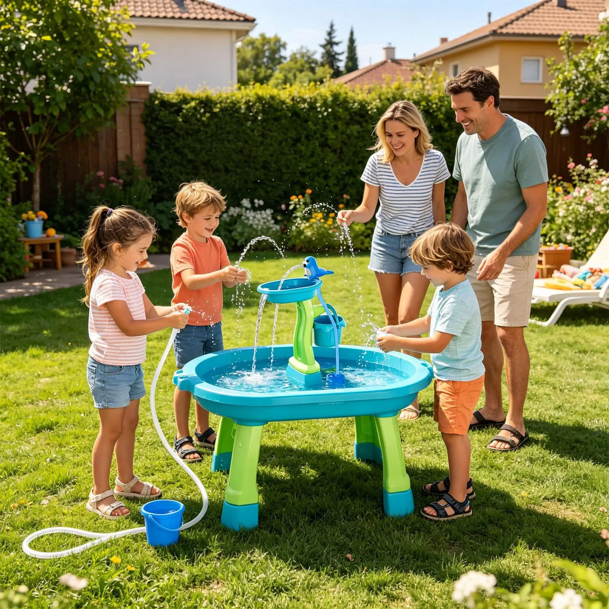 Rechargeable Water Table Spray Pump, Splash Toy Water Pump Accessory, Portable Sprayer for Beach Garden Backyard Bathtub Home Vue