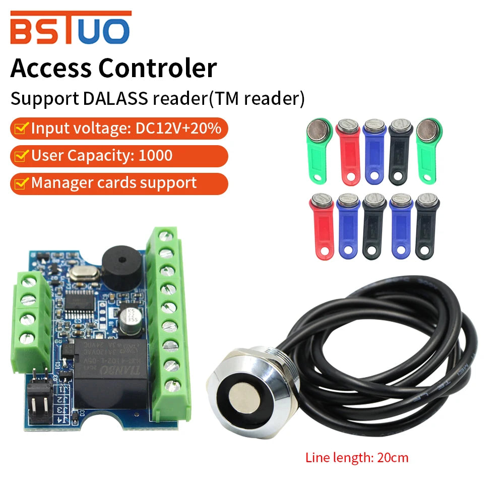 Ibutton Dallas Access Controller Sets Electric Door Access Control System Kit Wiegand WG26-44 RFID Reader TM Touch Memory Reader Vue