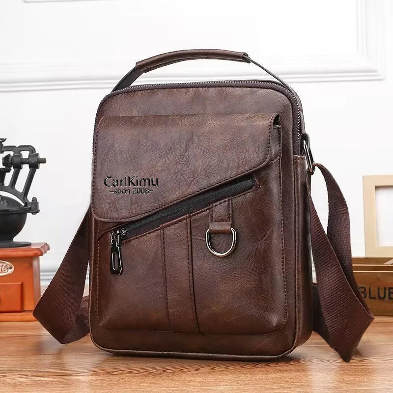 Classic Multi Pocket Sport Shoulder Bag Durable Water Resistant Nylon Vue BJ823 Brown
