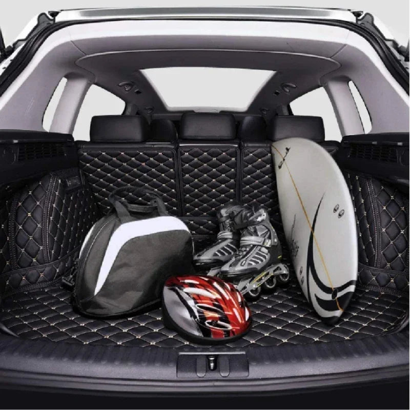 Custom Car Floor Mats For Mitsubishi Lancer X ASX L200 2010-2024 Front&2nd Row Liner Accessories Auto Carpets Foot Pads Interior Vue Car trunk floor mat Lancer X 2010-2017