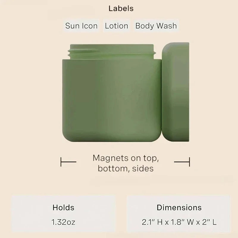 Magnetic Travel Jars Set – BPA-Free Silicone Skincare Containers Travel Cosmetic Containers Vue