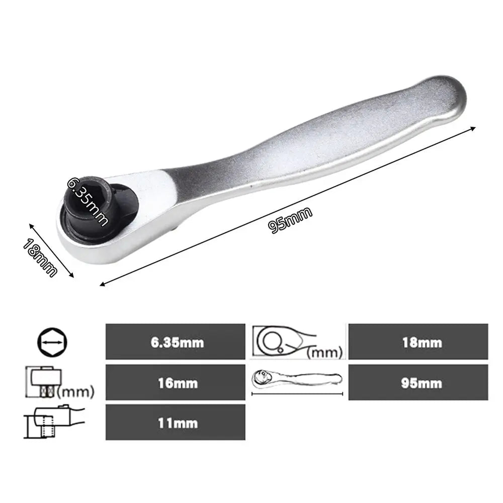 Quick Mini Ratchet Handle Hand Wrench 1/4" Drive Socket spanner Repair Tools Vue