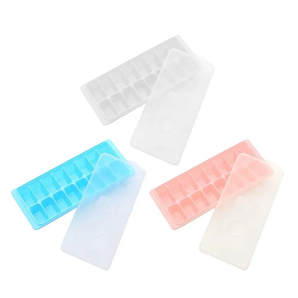 Cover Ice Cube Tray DIY Kitchen Box Storage Making Mould Lattice