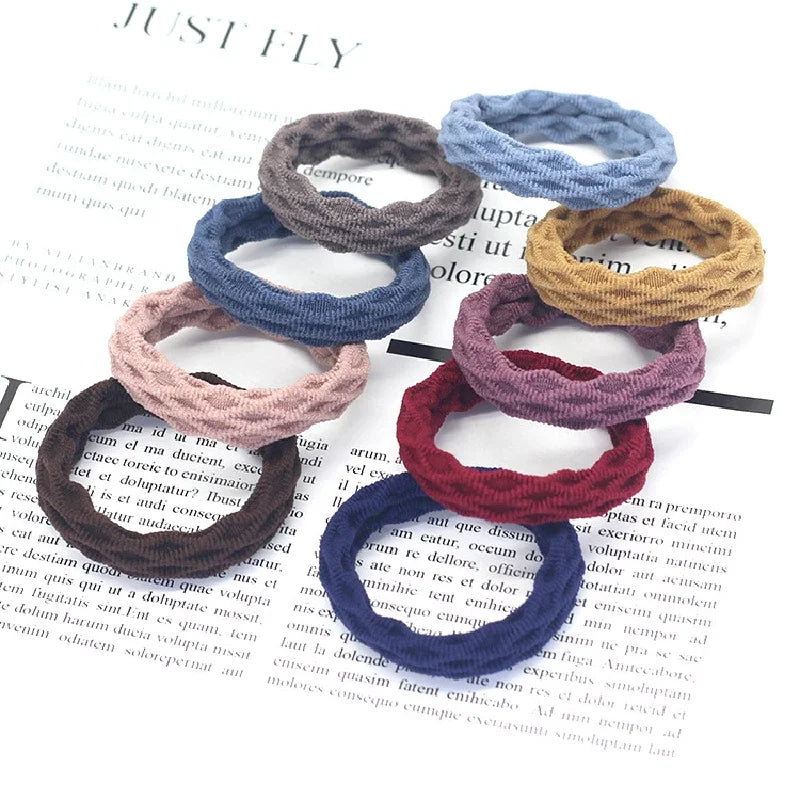 Fashion Hair 20PCS High Elasticity Rope High Elasticity Jacquard Pattern Hair Ring Fashion Women's Headband Hair Accessories Vue Colored diamond