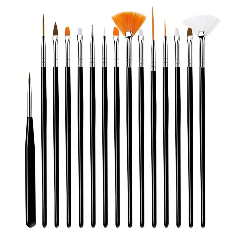 20PCSNail Brushes Set Professional Nail Supplies For Acrylic UV Gel Drawing Dotting Manicure Nail Design Tools Makeup Accessorie Vue