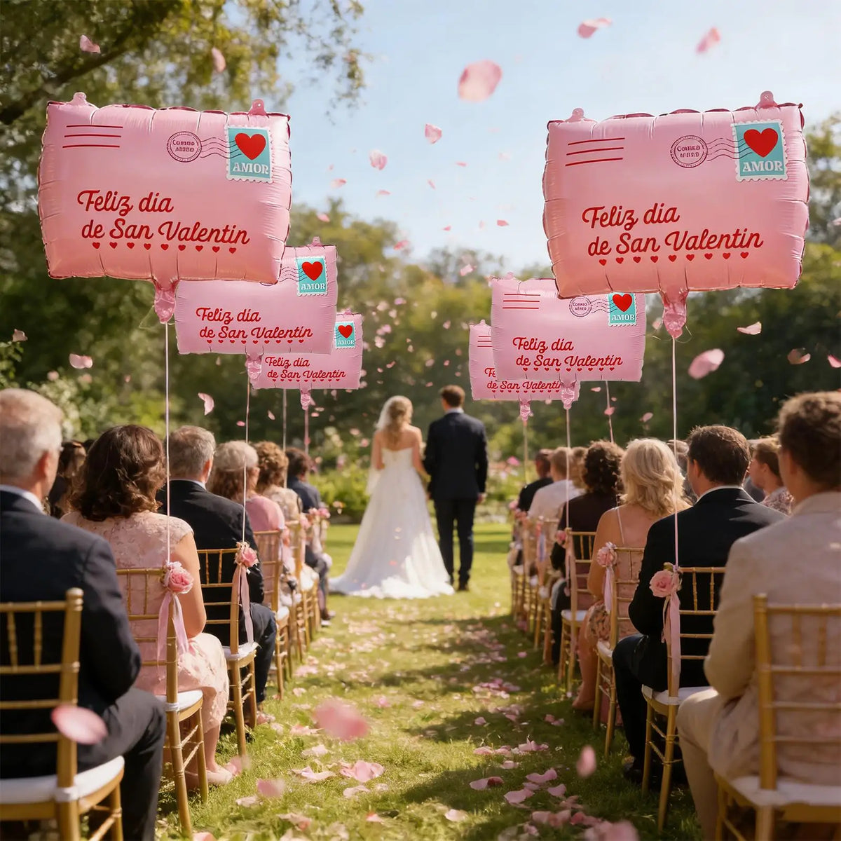 48x44cm Romantic Pink Envelope Shape Inflatable Foil Balloons Valentines Day Decorations Party Balloons for Engagement Wedding Vue