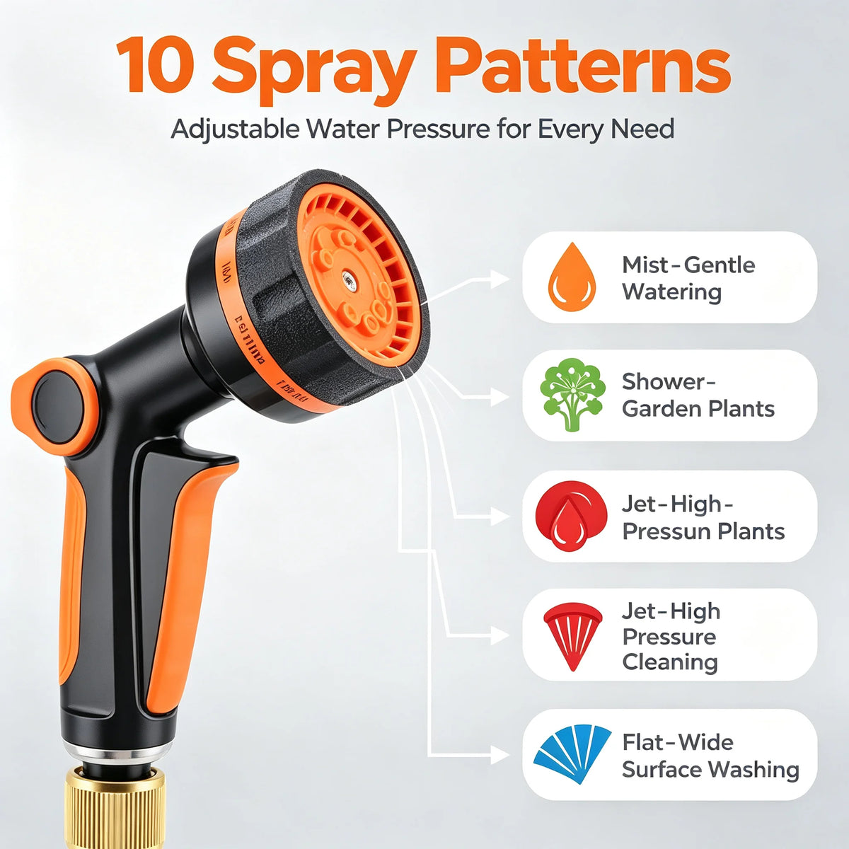 Expandable Garden Hose 50FT with 10 Spray Patterns Retractable Magic Water Hose Kit High Pressure for Car Wash Garden Watering Vue