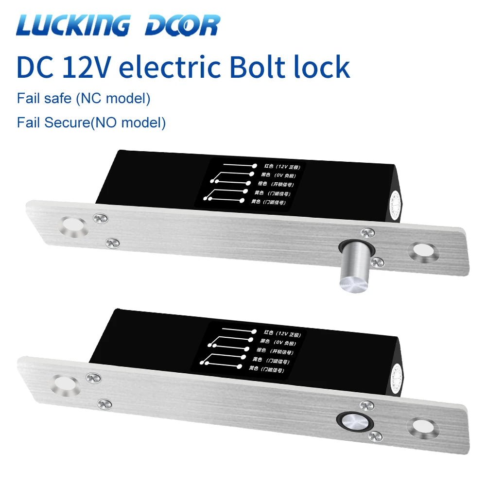 DC12V Electric Bolt Lock Fail Safe / Fail Secure Easy to Install and Control 5 wire Lock for Mortise Door Lock with NC/NO Output Vue