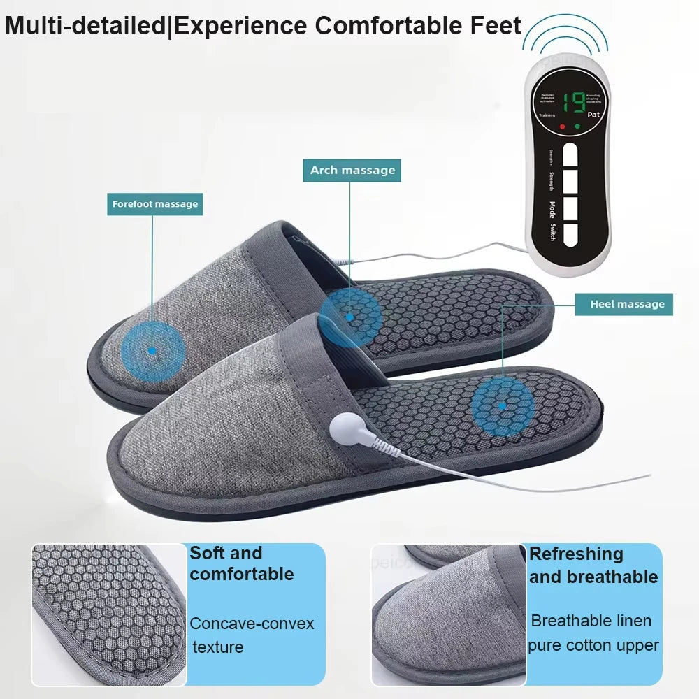 EMS Foot Massager Slippers Electric Feet Massage Shoes with Remote Control Pulse Muscle Stimulator Foot Massager to Relieve Pain Vue