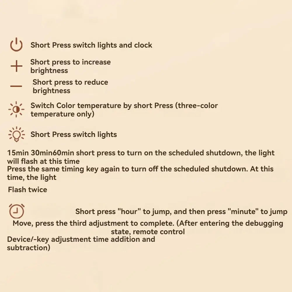 3 Color Touch Night Light Eye Protection Timer Function Bedroom Bedside Lamp Remote Control with Digital Clock Sleeping Lamp Vue